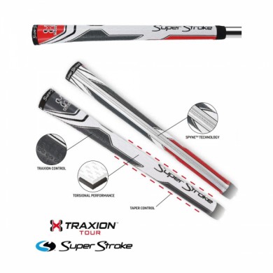 Super Stroke club grips TRAXION TOUR Grip Midsize White/Red/Grey