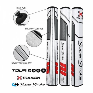 Super Stroke putter grip Traxion Tour Series 5.0 White/Red/Grey