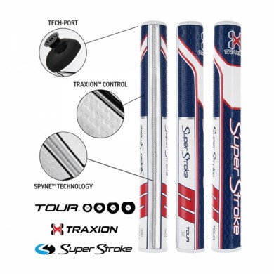 Super Stroke putter grip Traxion Tour Series 3.0 Red/White/Blue