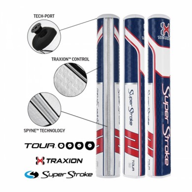 Super Stroke putter grip Traxion Tour Series 5.0  Red/White/Blue