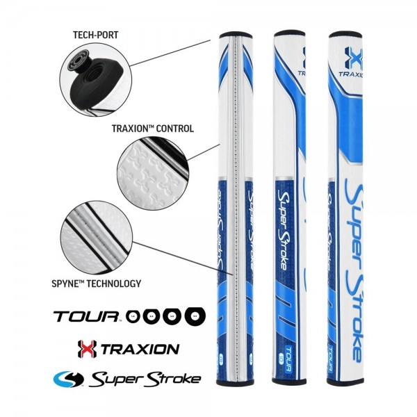 Super Stroke TRAXION TOUR - 1.0 - Bílá/Světle modrá/Tmavě modrá