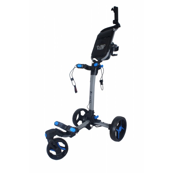 AXGLO Tri-360 V2 ruční tříkolový golfový vozík Grey / Blue