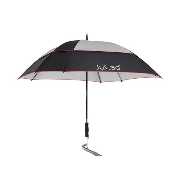 JuCad Teleskopický golfový deštník automatický s kolíkem, černo/stříbrno/červený
