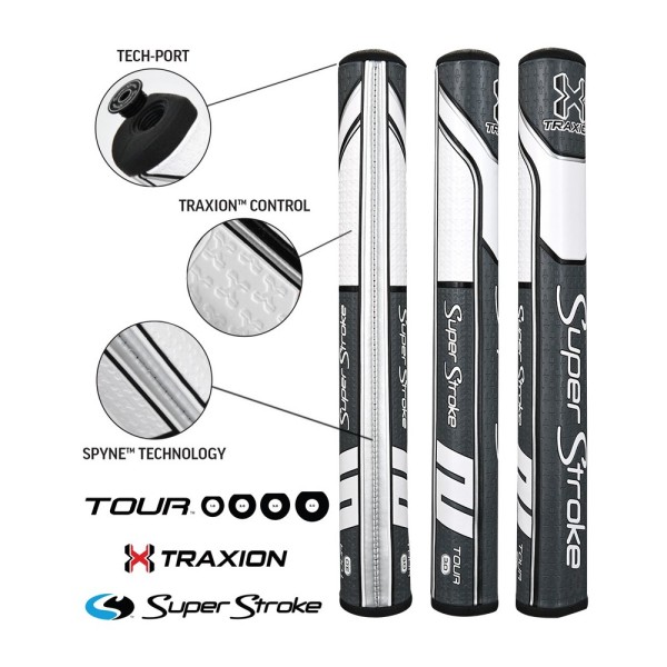 Super Stroke putter grip Traxion Tour Series 3.0 Grey/White