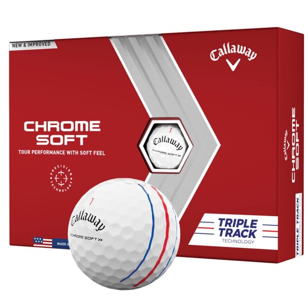 Callaway Golfové Míče Chrome Soft Triple Track 3ks, Bílé