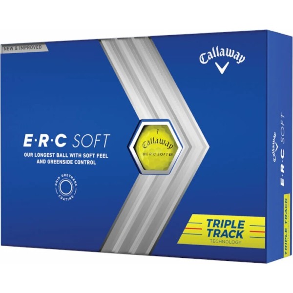 Callaway Golfové Míče ERC Soft Triple Track 12ks, Žluté