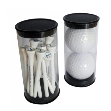Plastový tubus na tee nebo golfové míčky 2ks
